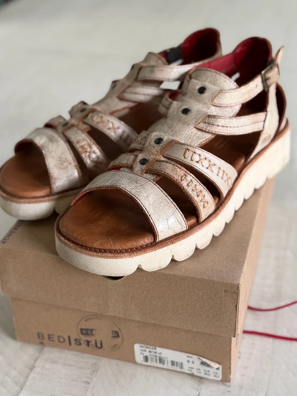Bed Stu wonder leather platform sandal distressed Nectar Lux Size 9.5